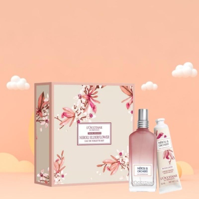 LOCCITANE Orange Blossom Orchid, Perfume Hand Cream Set Eau De Toilette 50ml Perfume+30ml Hand Cream