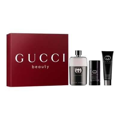 GUCCI Sinful Love Men's Eau De Toilette Scented Body Balm Shower Gel Gift Box Set Woody Eau De Toilette